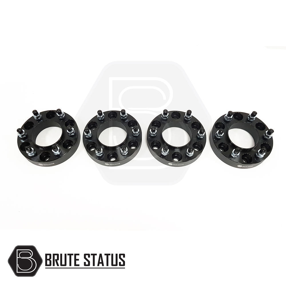 Ford Ranger 35mm hub-centric wheel spacers, set of 4, with pre-installed studs, enhancing vehicle stability and allowing for larger wheels.