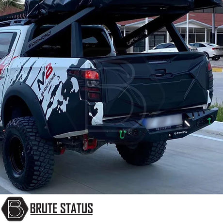 Mitsubishi L200 2019-2021 Series 6 Tailgate Cladding Cover, matte black, enhances protection with durable ABS plastic, designed for easy installation and customization.