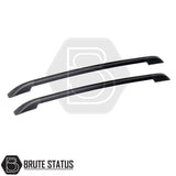 Ford Ranger Black Roof Rail Kit 2012-2022, high-quality aftermarket accessory, shown as a pair of sleek, black plastic rails for truck customization. Suitable for 2012-2022 models.