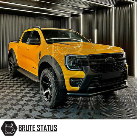 Ford Ranger T9 2023+ Wide Arch Kit, featuring riveted style arches, enhances vehicle width and style, suitable for double cab models.