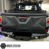 Mitsubishi L200 2010-2014 tailgate cladding protector, matte black, durable ABS plastic, designed for easy installation and enhanced truck customization.