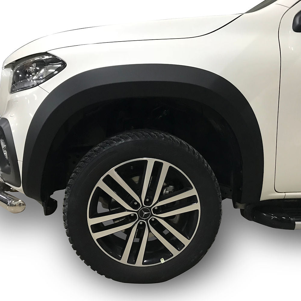 Mercedes X-Class 2017-2020 Wide Arch Kit, featuring stylish, durable ABS plastic arches with easy installation, enhancing your truck's individuality and style.