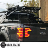 Universal LED Light Set on black truck with roof basket and rollbar, showcasing aftermarket accessories for enhanced style and functionality.