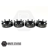 Nissan Navara 2005-2022 50mm Hubcentric Wheel Spacers 6x114.3 set of 4, featuring black metal construction with bolts, nuts, and pre-installed studs.