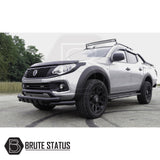 Fiat Fullback 2015-2019 City Bar (Nudge Bar) Matt Black, enhancing bumper protection and style, shown on a silver truck with visible stainless steel features.