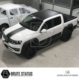 VW Amarok 2017+ Wide Arch Kit (Overland Extreme) featuring durable ABS plastic wheel arches designed for enhanced fit and style, shown on a white pickup truck.