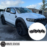 Ford Ranger 2015-19 T7 T8 Wide Arch Kit & 35mm Wheel Spacers, showcasing muscular fender flares and durable wheel spacers for enhanced truck aesthetics and performance.