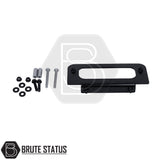 Isuzu D-Max 2012-2022 Front Bumper Winch Bracket, black metal frame with screws, compatible with stock bumpers, TÜV certified, includes instructions.