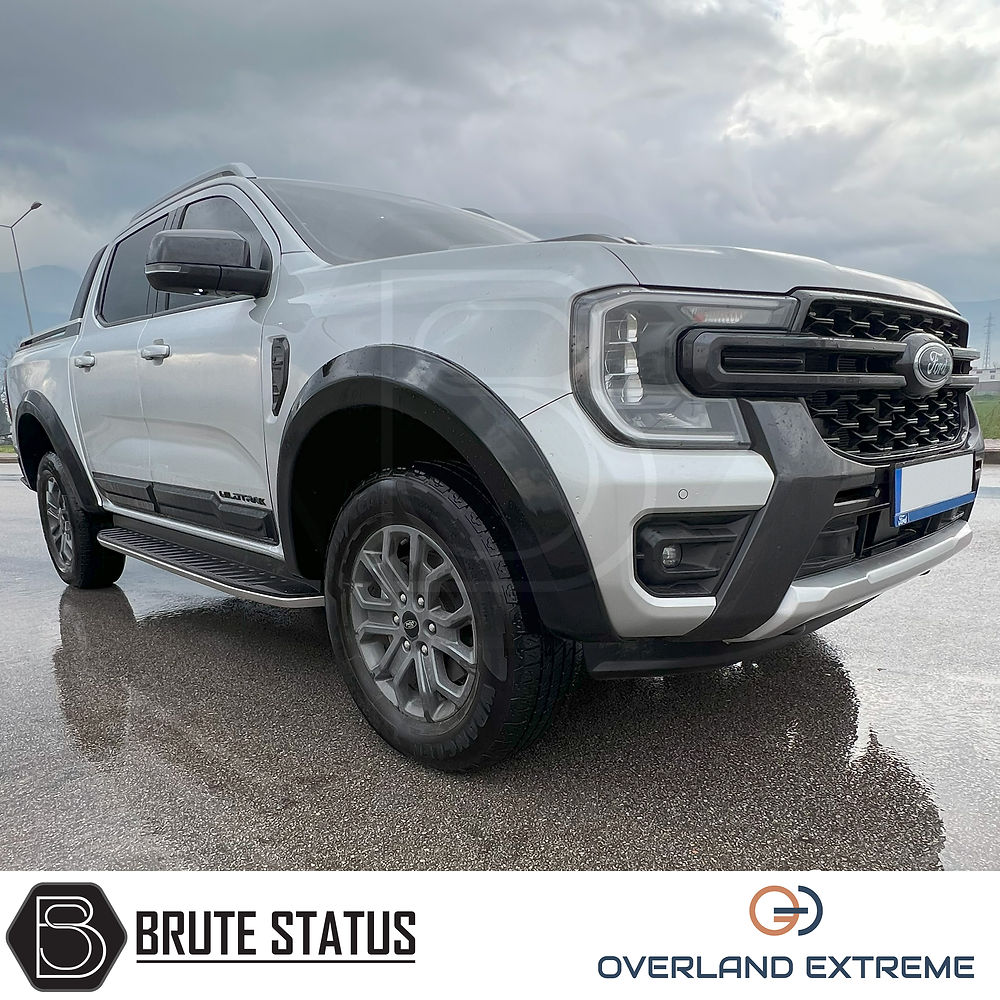 Ford Ranger 2023+ T9 Gloss Black Wide Arch Kit, featuring premium ABS wheel arches with rubber seal, designed for optimal fit and durability.