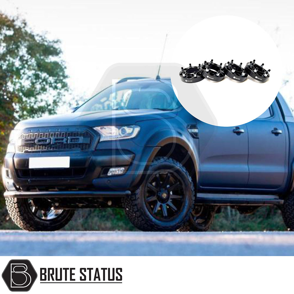 Ford Ranger 2012-2022 Smooth Wide Arch Kit & 35mm Wheel Spacers shown on a truck, highlighting the wide arches and enhanced wheel stance.