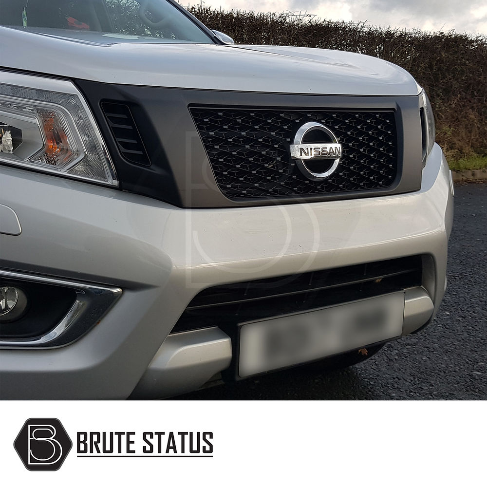 Nissan Navara NP300 2015-2022 Front Grille Matt Black Nismo Style, sleek design, high-quality ABS, easy installation, enhances truck's appearance without drilling.