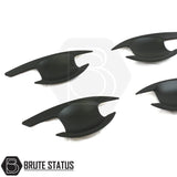 Mitsubishi L200 Series 5 2015-2019 Matt Black Door Handle Inserts, set of 4, featuring easy installation with 3M adhesive, high-quality ABS plastic.