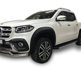 Mercedes X-Class 2017-2020 Wide Arch Kit, showcasing stylish wide arches made of durable ABS plastic, designed for easy installation on double cab models.