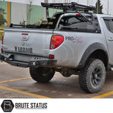 Toyota Hilux 2015+ S10 Combat Roll Bar with Storage Basket, showcasing its heavy-duty steel construction and practical design, parked on a vehicle for enhanced utility.