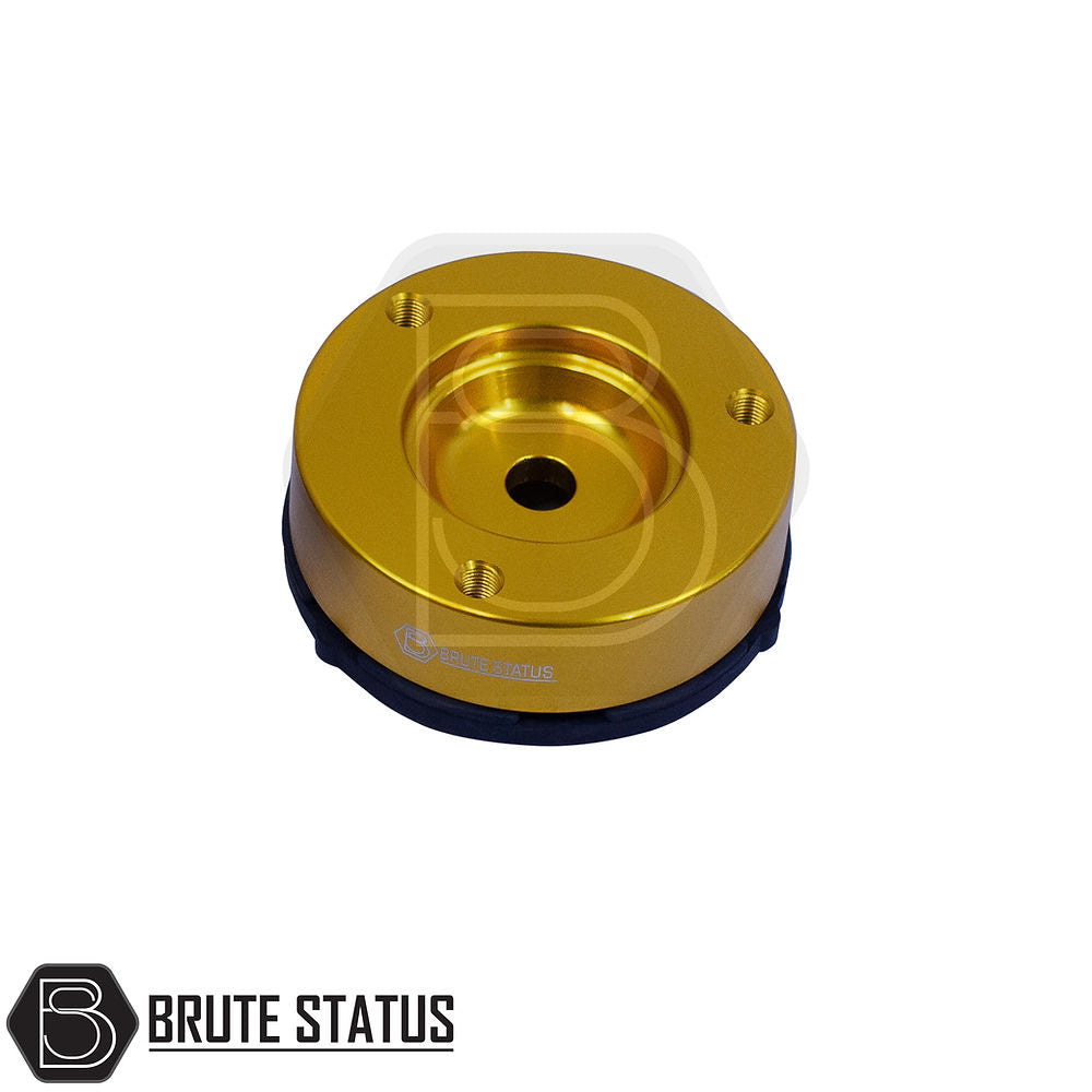 Isuzu D-Max 2021+ 32mm Front Shock Spacers, gold with black rubber accents, designed for enhanced truck lift and durability.