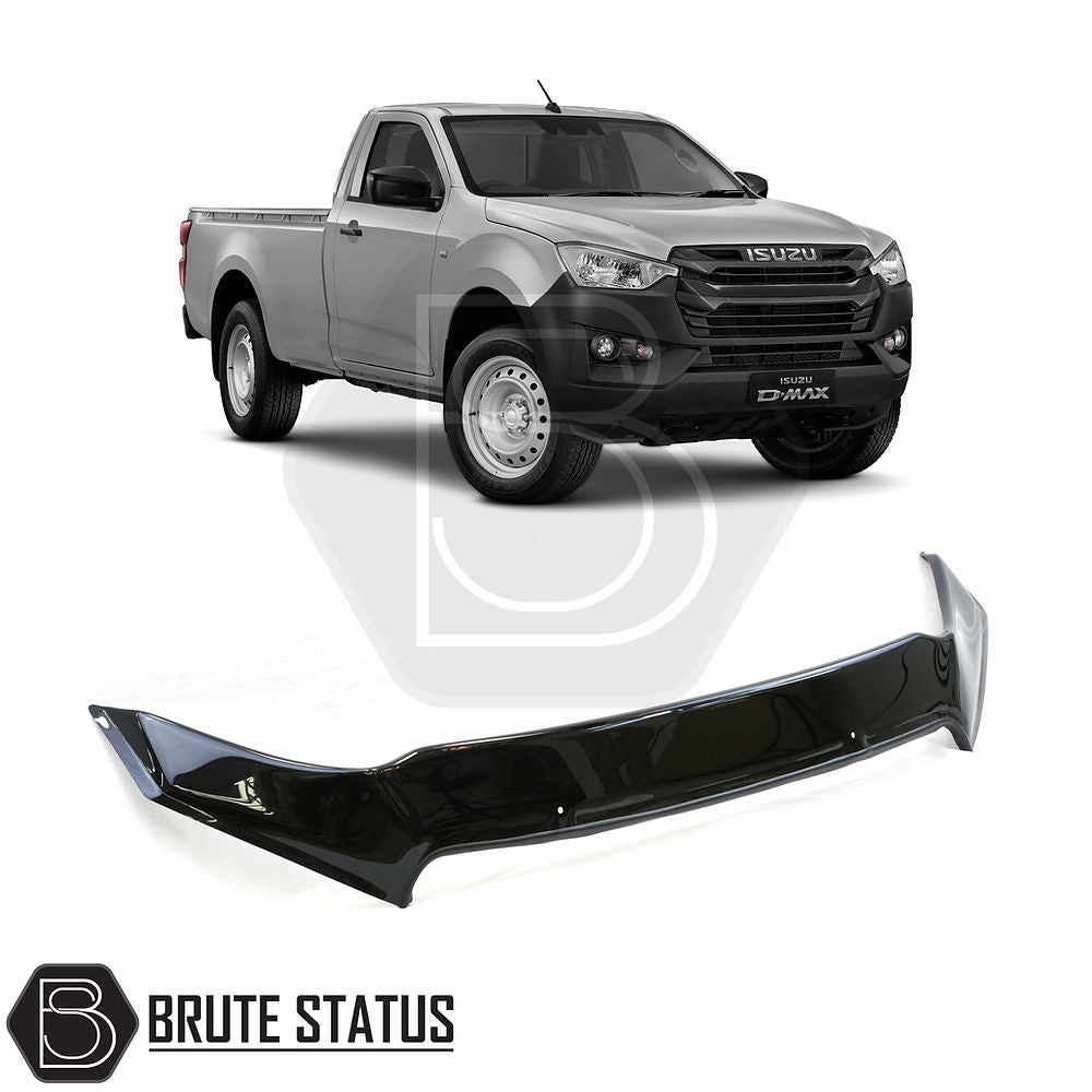 Isuzu D-Max 2021+ Bonnet Guard Stone Deflector/Protector, a premium black acrylic shield designed to protect and enhance your vehicle's front end.