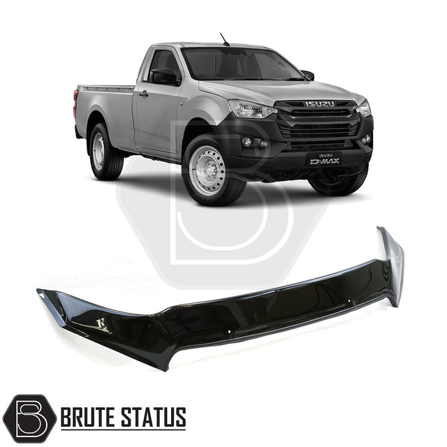 Isuzu D-Max 2021+ Bonnet Guard Stone Deflector/Protector, a premium black acrylic shield designed to protect and enhance your vehicle's front end.