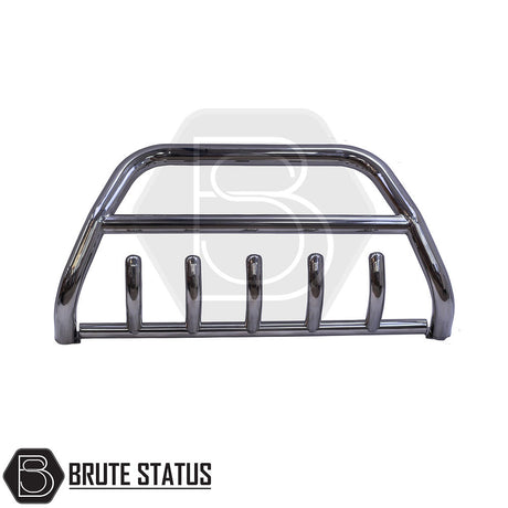 Nissan Navara D40 2006-2010 A-Bar (Nudge Bar) Polished, stainless steel, enhances truck's look and protects bumper, easy installation with included fixings.