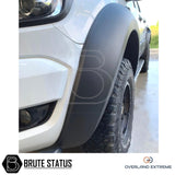 Close-up of Ford Ranger 2012-2022 Wide Arch Kit, featuring premium quality wheel arches with durable ABS plastic and a lightly textured matte black finish.