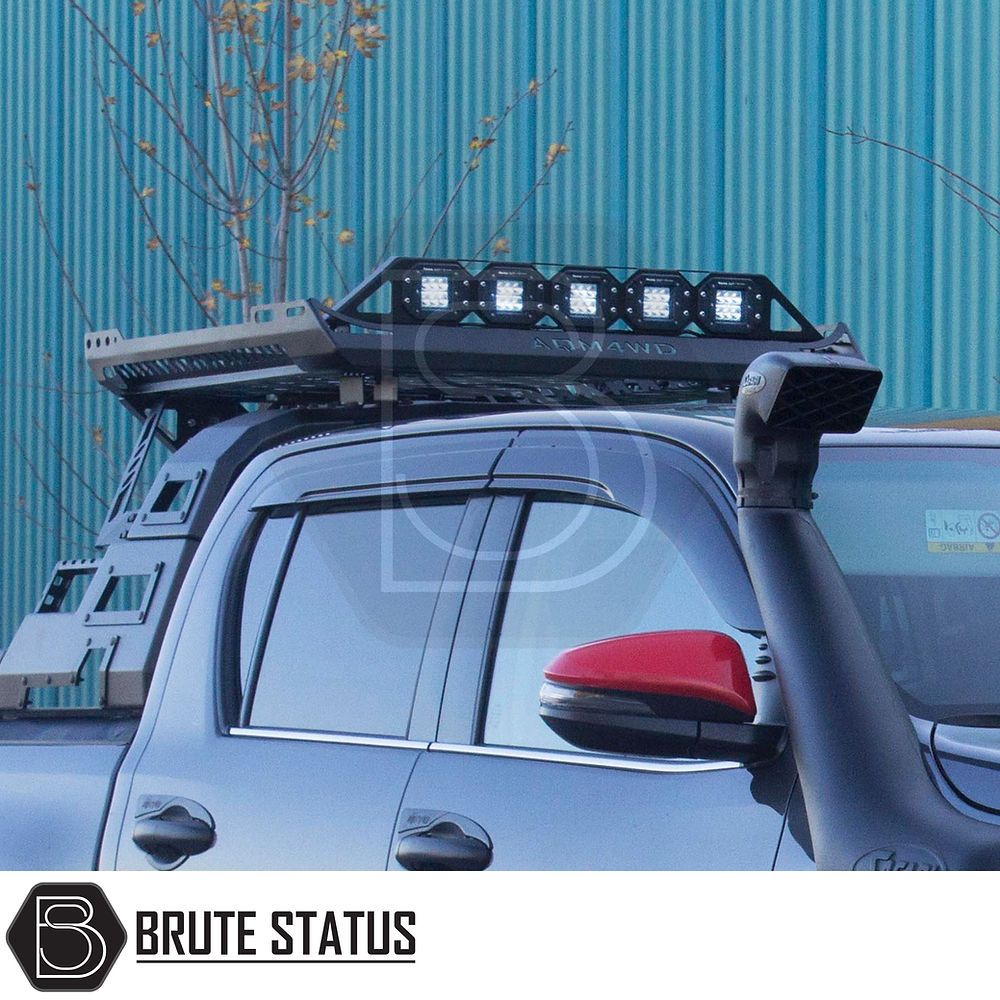 Universal LED Light Set mounted on a truck with a roof rack, featuring five bright LED lights for enhanced vehicle exterior and cargo visibility.