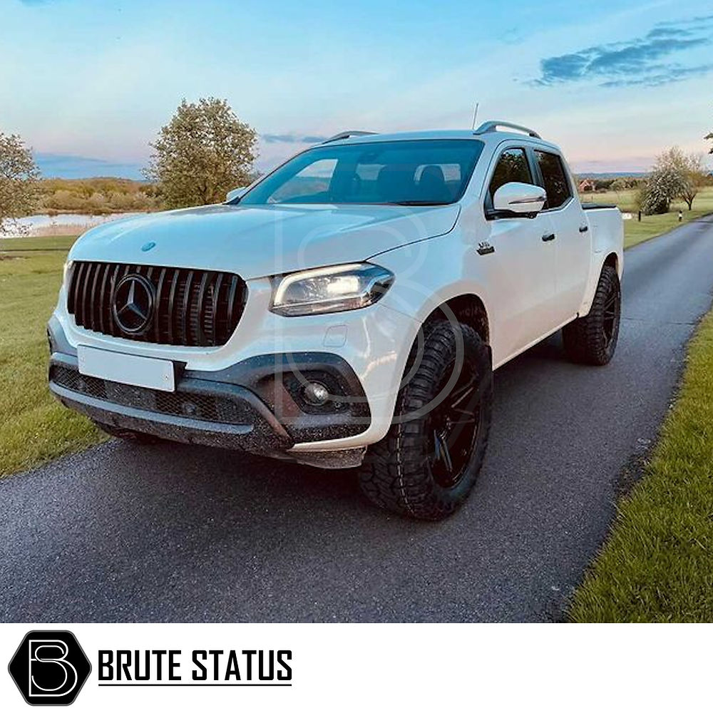 Mercedes X-Class AMG Panamerica Style Front Grille, gloss black, enhances truck's front, featuring easy installation, aligning with Brute Status's customisation focus.