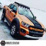 Ford Ranger 2019-2022 Park Assist Wide Arch Kit (Overland Extreme), featuring premium ABS plastic wheel arches, designed for enhanced fitment and style.