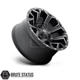 Fuel Assault Wheels in Matte Black Milled with silver spokes, size 20x9, 6x139.7 PCD, sold as set of four for pick-up trucks.