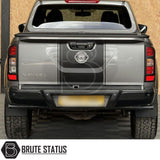 Nissan Navara 2015-2022 NP300 D23 Tail Light Cover Guard Matte Black, enhancing truck's rear with an aggressive style, easy fit, high-quality ABS plastic.