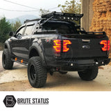 Isuzu D-Max 2021+ Rear Bumper Matt Black with integrated lights and sensor holes, enhancing style and impact protection for your truck.