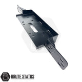 Ford Ranger 2012-2015 Front Bumper Winch Bracket Mounting Plate, featuring a black metal frame with keyhole, screws, and TÜV certification, ideal for aftermarket customization.