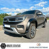 Volkswagen Amarok 2023+ Matte Black Wide Arch Kit, featuring durable ABS plastic wheel arches with a precise fit, enhancing vehicle style and performance.