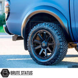 Ford Ranger 2012-2022 Wide Arch Kit (Smooth Style) Matte Black, featuring sleek black rims and durable ABS plastic for enhanced truck aesthetics and functionality.