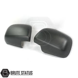 Toyota Hilux 2005-2014 Matt Black Wing Mirror Covers, easy-to-fit, durable ABS plastic, no fade, includes adhesive tape for simple installation, designed without indicators.