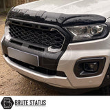 Ford Ranger 2015-2022 Bonnet Guard Protector & Window Wind Deflectors, showcasing durable, aerodynamic design, enhancing style and function for post-facelift models.