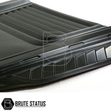 Ford Ranger 2015-2022 'The Beast' Bonnet Scoop, a black impact-resistant plastic scoop, enhances truck aesthetics, designed for easy installation with 3M adhesive tape.