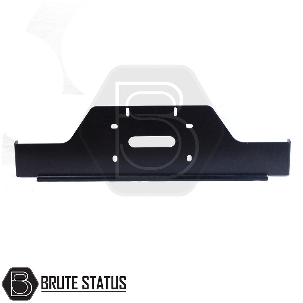 Volkswagen Amarok 2010-2017 Front Bumper Winch Bracket, black metal, compatible with stock bumpers, includes instructions, TÜV certified.