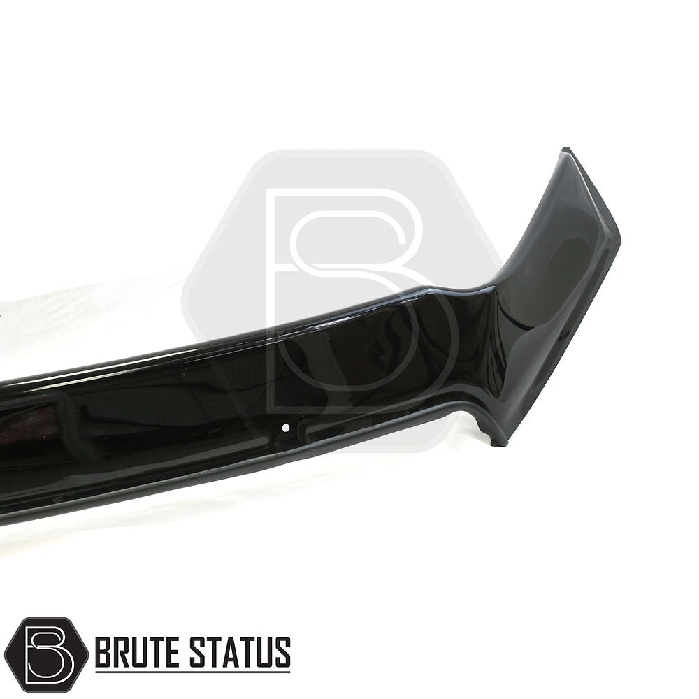 Isuzu D-Max 2021+ Bonnet Guard Stone Deflector/Protector, featuring a durable black acrylic design, protects against bugs and stones, enhancing your vehicle's aerodynamics.