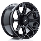 JR Wheels JRX11 alloy wheel, gloss black with machined face, featuring black spokes. Designed for pick-up trucks, size 18x9, PCD 6x139.7 or 6x114.3.