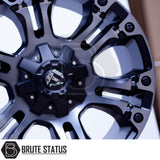 Fuel Vapor Wheels in Matte Black, featuring a close-up of the alloy wheel's design, ideal for enhancing pick-up truck customization.