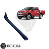 Mitsubishi L200 Series 4 Raised Air Intake Snorkel with Eagle Head design, shown on a red truck, includes mounting hardware and stainless steel clamps.