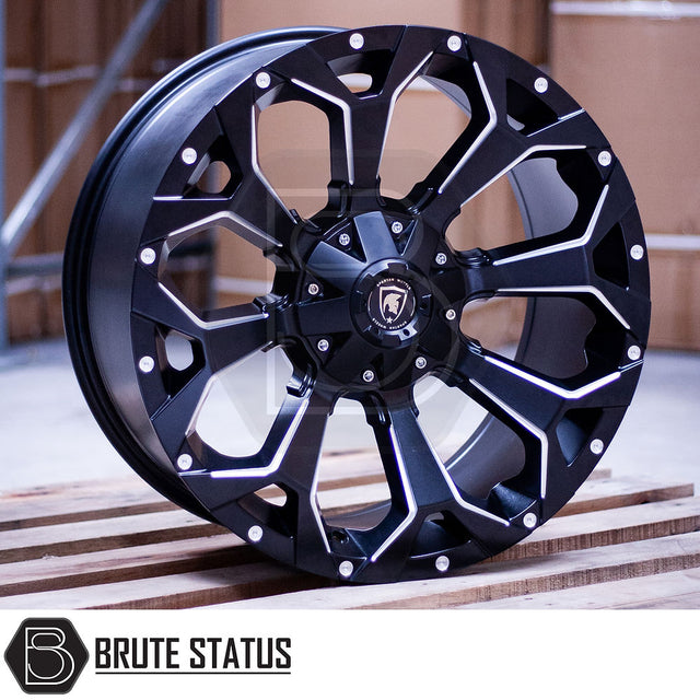 Spartan SW1 Wheels in satin black, showcasing a sleek design with chamfered edges, perfect for enhancing pick-up truck aesthetics and individuality.