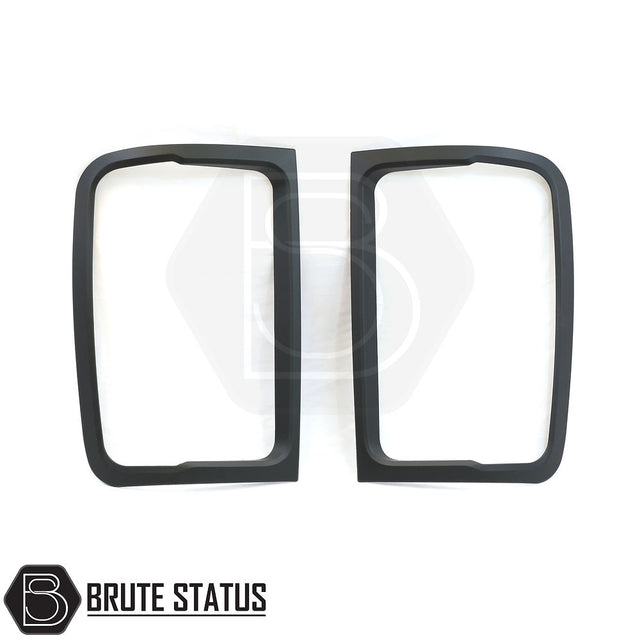 Brute Status black plastic matte rear tail light covers for the volkswagen amarok 2010-2022 pickup truck