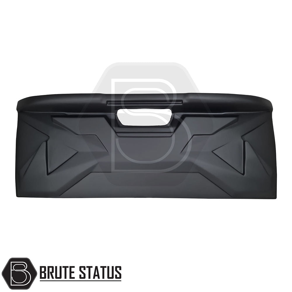 Nissan Navara NP300 2015-2022 Tailgate Cladding Cover in durable ABS plastic, features easy installation and lifetime warranty, ideal for truck customization.