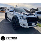 Ford Ranger 2015-2022 'The Beast' Bonnet Scoop, enhancing truck aesthetics with a sleek, smooth black finish, designed for impactful transformation.