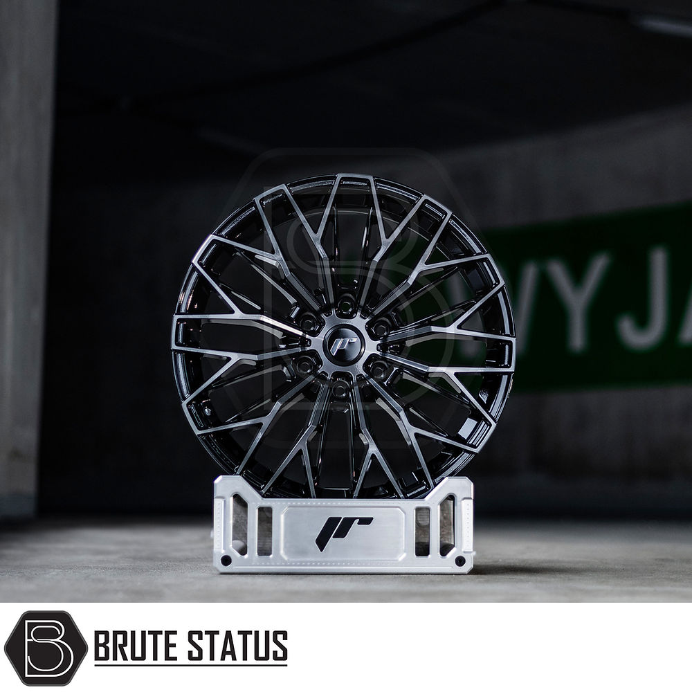 JR Wheels JRX12 in Black with Machined Tinted Face, showcasing a sleek wheel design, ideal for enhancing pick-up trucks with aftermarket accessories.