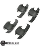 Toyota Hilux 2005-2015 matt black door handle inserts, set of 4, made of high-quality ABS plastic with easy-fit 3M adhesive for quick installation.