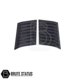 Ford Ranger 2012-2022 T6 T7 T8 Bonnet Vents, black plastic panels, smooth finish, for aggressive truck styling, easy 3M adhesive installation, no drilling required.