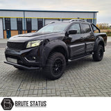 Mercedes X-Class 2017-2020 Heavy Duty S30 Steel Side Steps, matt black finish, mounted on black truck, showcasing robust design and fitment compatibility.