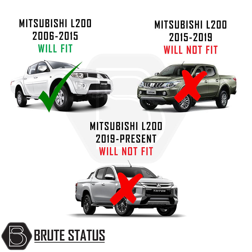 Mitsubishi L200 MK4 2006-14 LED Tail Lights, showcasing LED design with clear lenses, white accents, and sequential indicators for enhanced truck styling.