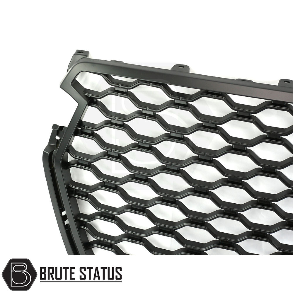 Isuzu D-Max 2021+ Front Grille, black metal design, tailored for easy installation on facelift models, enhancing truck customization with quality ABS plastic construction.